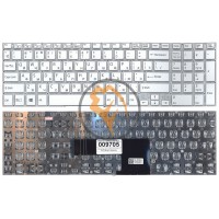 Клавіатура для ноутбука Sony FIT 15 SVF15 з підсвіткою, без рамки, біла RU