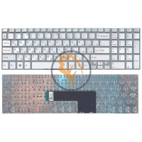 Клавіатура для ноутбука Sony SF510 з підсвіткою, без рамки, срібляста RU