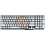 Клавіатура для ноутбука Sony Vaio SVS15 з підсвіткою, без рамки, срібляста RU