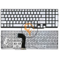 Клавіатура для ноутбука Sony Vaio SVS15 з підсвіткою, без рамки, срібляста RU