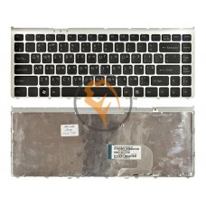 Клавіатура для ноутбука Sony Vaio VGN-FW срібляста рамка, чорна RU