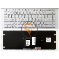 Клавіатура для ноутбука Sony Vaio VPC-EA біла рамка, біла RU