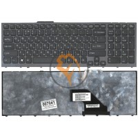 Клавіатура для ноутбука Sony Vaio VPC-F11 сіра рамка, чорна RU