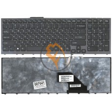 Клавіатура для ноутбука Sony Vaio VPC-F11 сіра рамка, чорна RU