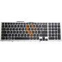 Клавіатура для ноутбука Sony Vaio VPC-F11 срібляста рамка, чорна RU