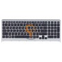 Клавіатура для ноутбука Sony Vaio VPC-F219fc з підсвіткою, сіра рамка, чорна RU