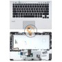 Клавіатура для ноутбука Sony Vaio VPC-SB чорна з топ панеллю, срібляста RU for fingerprint reader