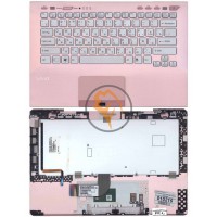 Клавіатура для ноутбука Sony Vaio VPC-SB Rose рамка, срібляста RU fingerprint reader