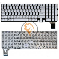 Клавіатура для ноутбука Sony Vaio VPC-SE без рамки, срібляста RU