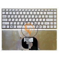 Клавіатура для ноутбука Sony Vaio VPC-Y срібляста рамка, біла RU