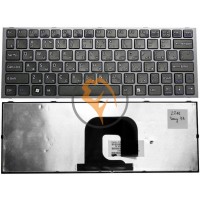 Клавіатура для ноутбука Sony Vaio VPC-YA срібляста рамка, чорна RU