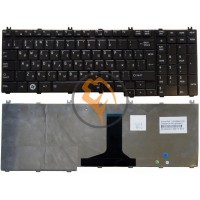 Клавіатура для ноутбука Toshiba Satellite A500 L350 L500 L505 F501 P200 P300 P500 чорна Glossy RU