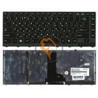 Клавіатура для ноутбука Toshiba Satellite M600 M640 M645 з підсвіткою, сіра рамка, чорна RU