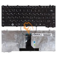 Клавіатура для ноутбука Toshiba Satellite U500 вертикальний enter, чорна Glossy RU