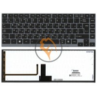 Клавіатура для ноутбука Toshiba Satellite U900 U920T U840 U800 з підсвіткою, сіра рамка, чорна RU
