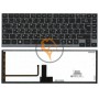 Клавіатура для ноутбука Toshiba Satellite U900 U920T U840 U800 з підсвіткою, сіра рамка, чорна RU