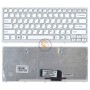 Клавіатура для ноутбука Sony Vaio VPC-CW срібляста рамка, біла RU