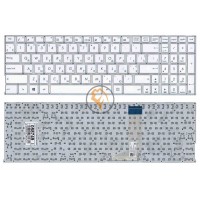 Клавіатура для ноутбука Asus X756 горизонтальний Enter, без рамки, біла RU