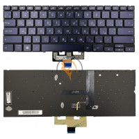 Клавіатура для ноутбука Asus ZenBook UX433FA з підсвіткою без рамки Blue RU