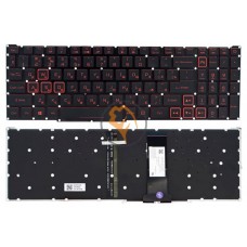 Клавіатура для ноутбука Acer Nitro 5 AN515-54 з підсвіткою без рамки чорна RU