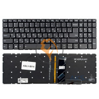 Клавіатура для ноутбука Lenovo IdeaPad 320-15ABR горизонтальний Enter, з підсвічуванням, чорна RU